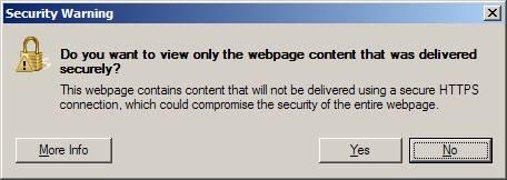 IE8 Security Warning
