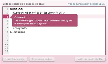 Plantilla con error