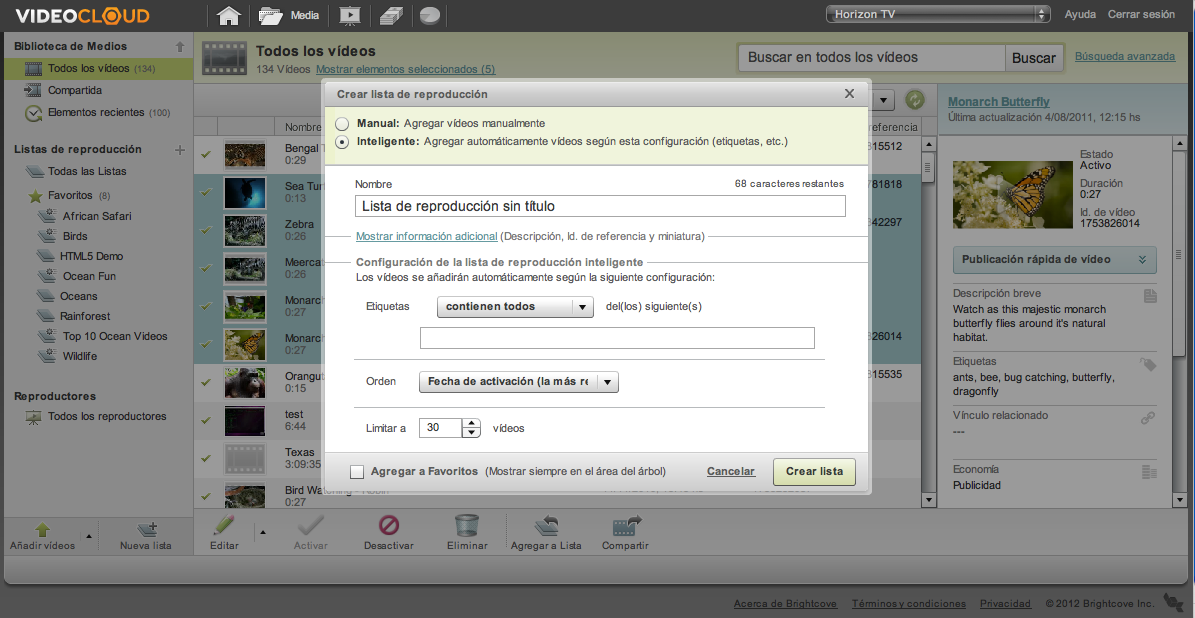 Gesti&oacute;n de contenidos: captura de pantalla 2