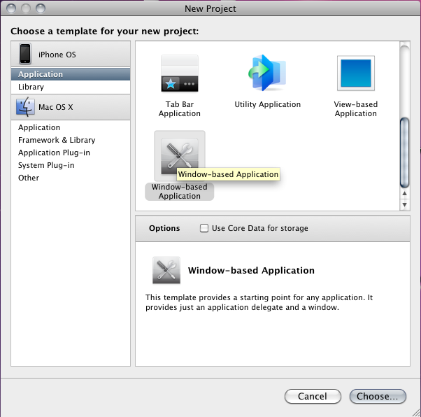 project wizard