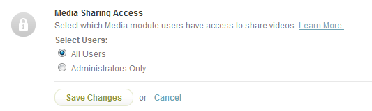 Setting media sharing access in the studio