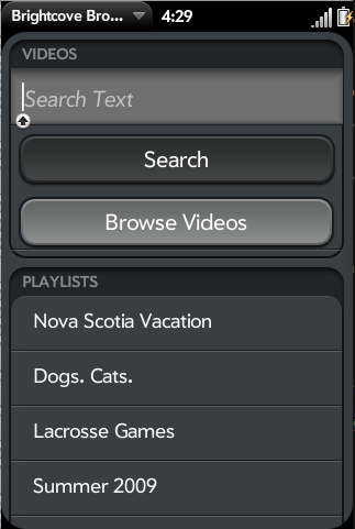 Home screen