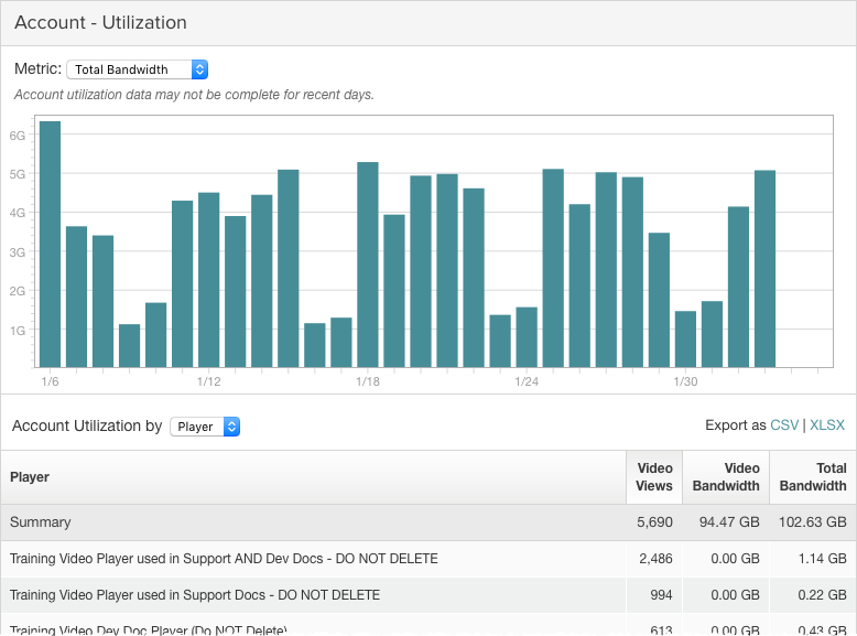 Video Utilization Report