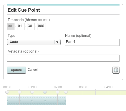 Adding cue points