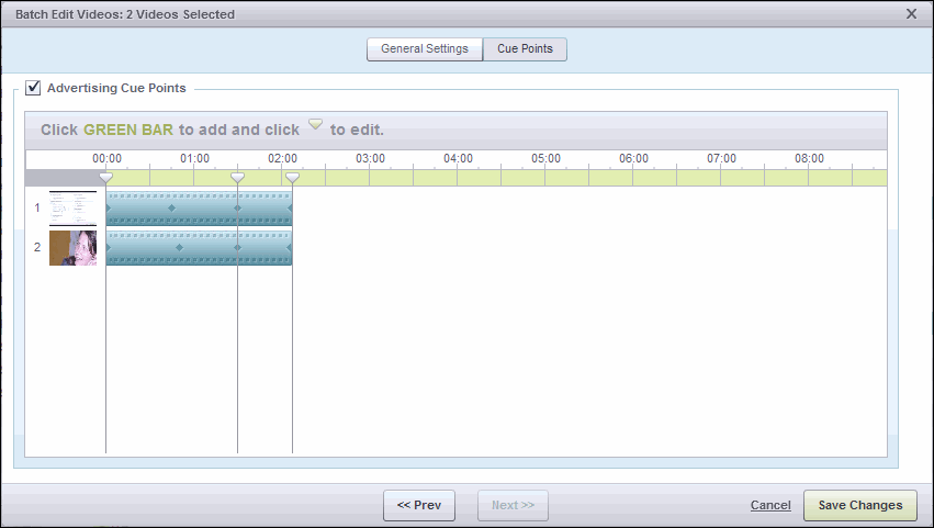 Displaying Non-Ad Cue Points