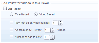 Ad Policy for Videos in this Player