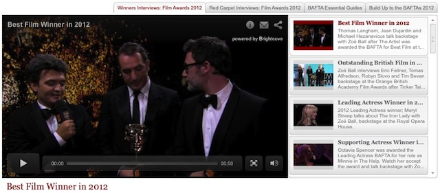 BAFTA uses the Brightcove Video Cloud online video platform