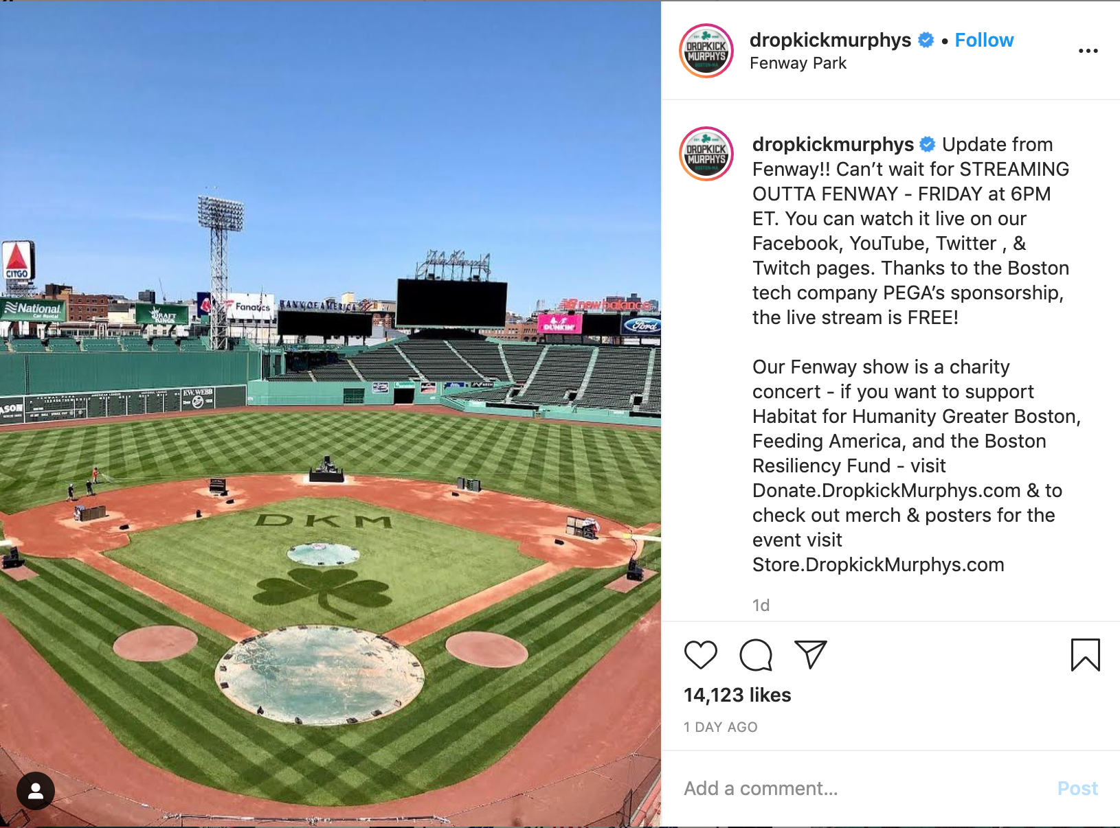 Live From The Diamond, Dropkick Murphys Will Be 'Streaming Outta Fenway