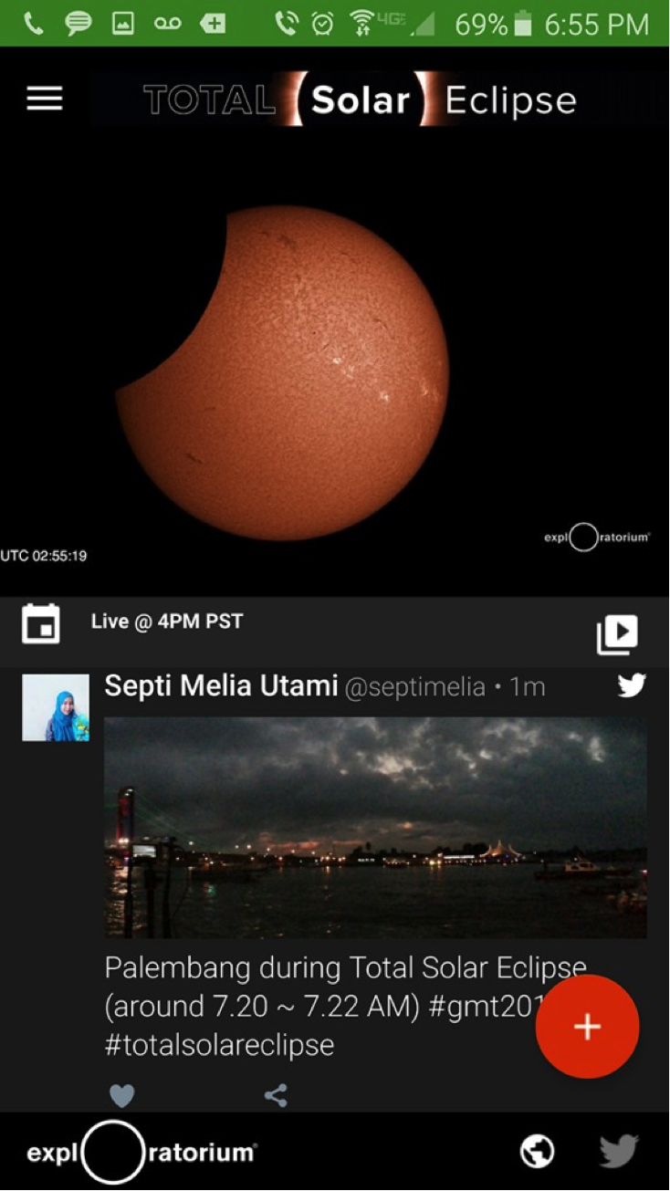 Exploratorium Solar Eclipse Live Stream Mobile App