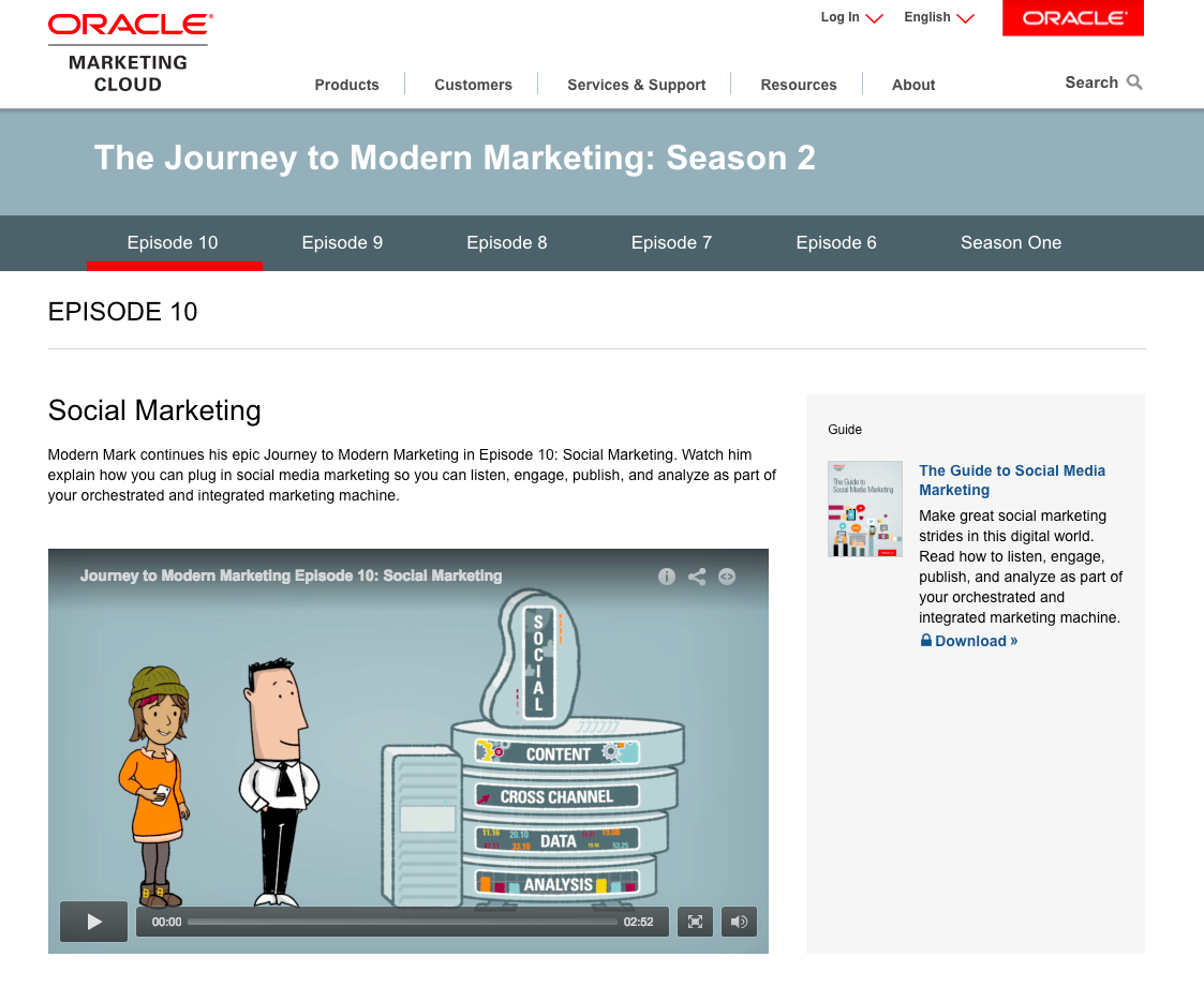 Oracle Marketing Cloud Screenshot