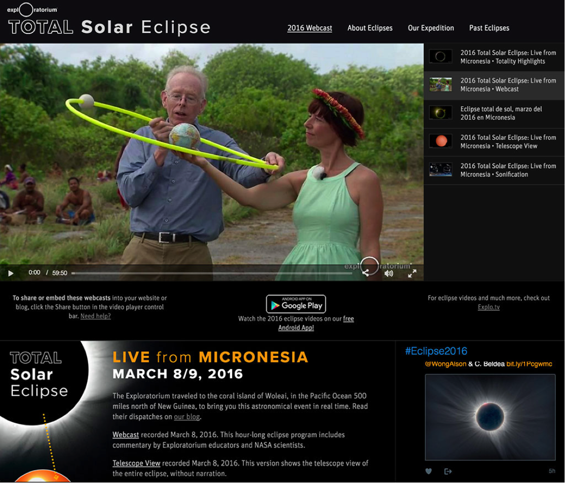 Exploratorium Live Stream Video Page