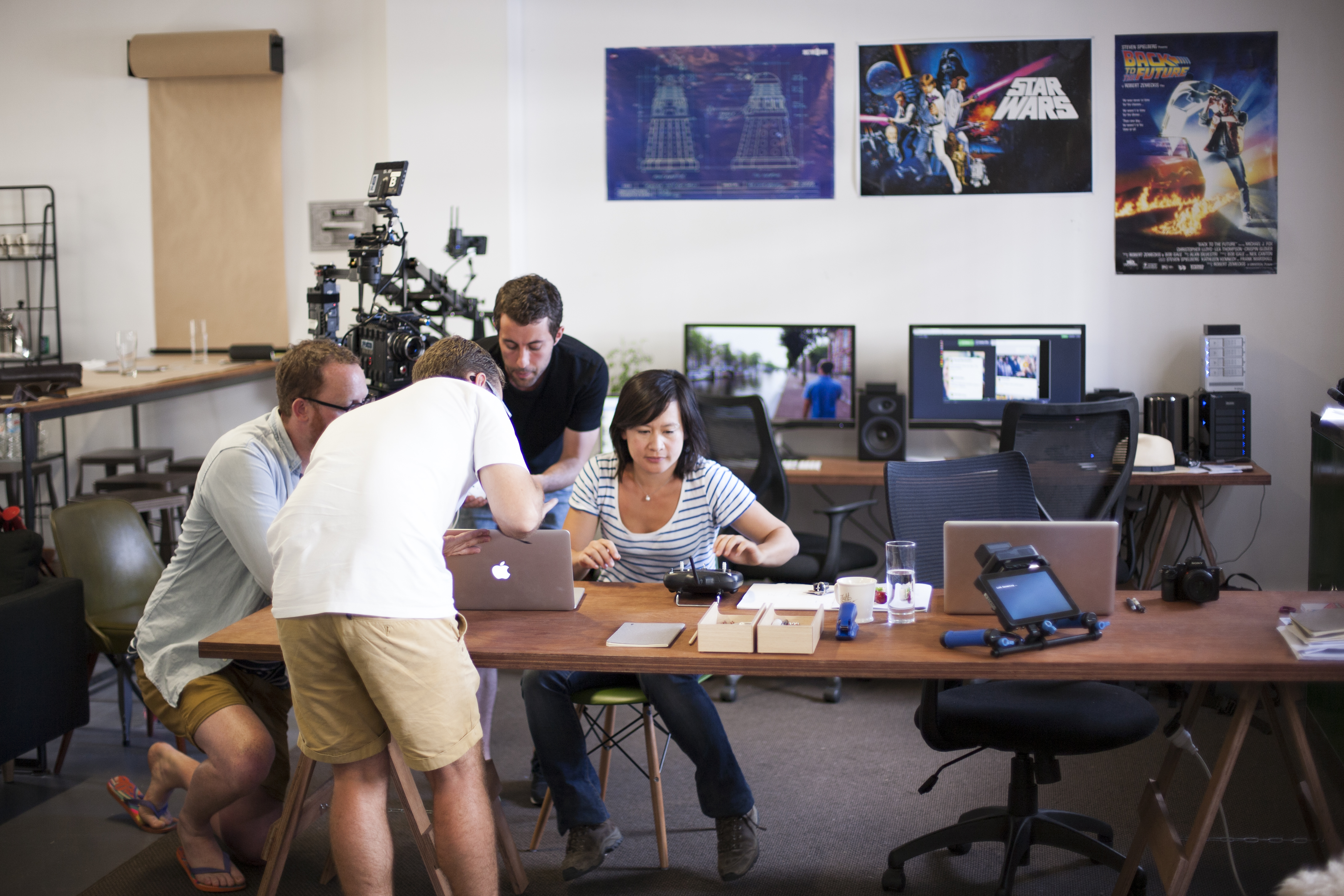 Video crew setting up a shoot