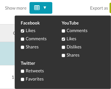 select columns to display